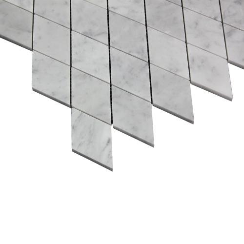 Carrara White Italian Marble Large Diamond Mosaic Tile Polished