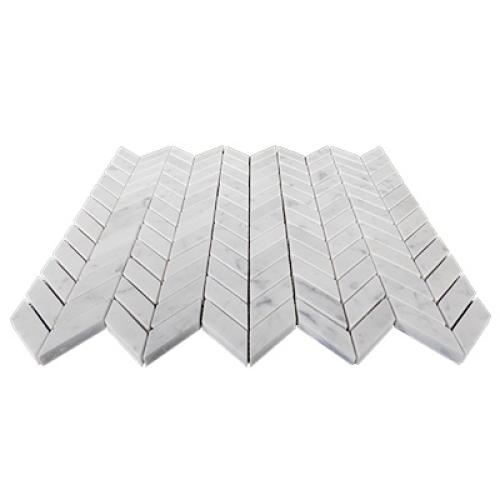 Carrara White Italian Marble Mini Chevron Mosaic Tile Polished