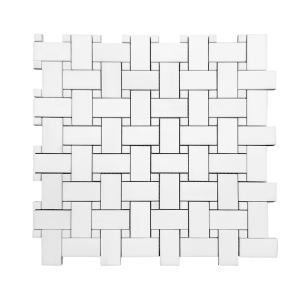 Bianco Dolomite Marble Basketweave Mosaic Tile Honed