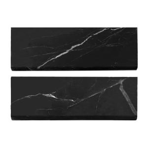 4x12 Nero Marquina Black Marble Bullnose Trim Tile Polished