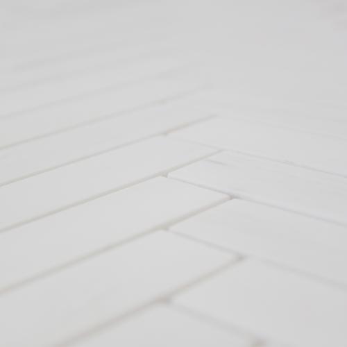 Bianco Dolomite Marble 1x4 Herringbone Mosaic Tile Polished