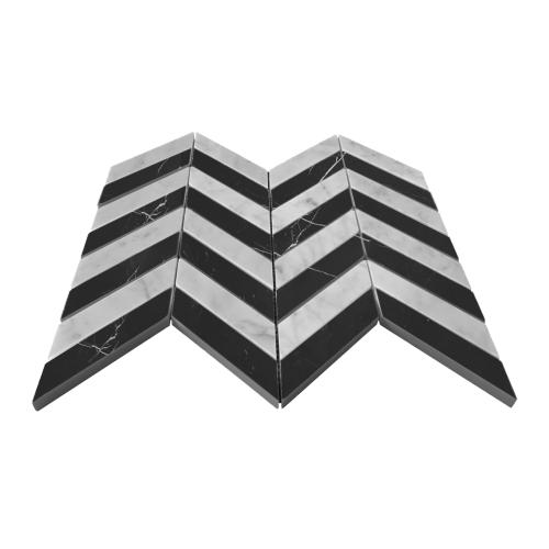 Carrara White Italian Marble with Black 1