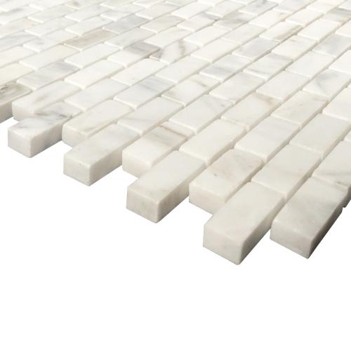 Calacatta Gold Marble Mini Brick Mosaic Tile Polished