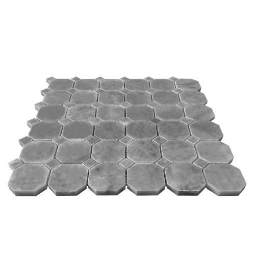 Bardiglio Gray Marble Octagon Mosaic Tile Honed