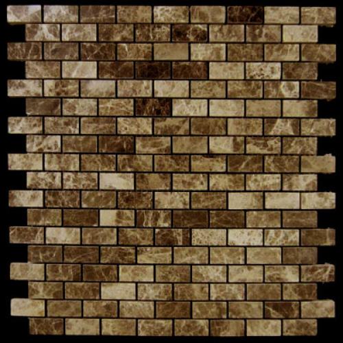 Dark Emperador Marble Mini Brick Mosaic Tile Polished