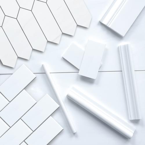 Bianco Dolomite Marble Picket  Mosaic Tile Honed