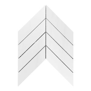 Bianco Dolomite Marble 2" x 8" Chevron Mosaic Tile Polished