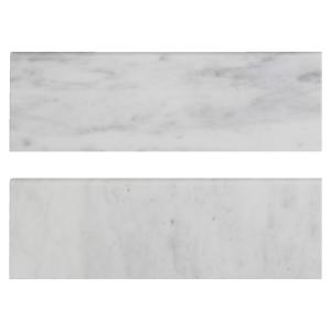 Carrara White Italian Marble 4" x 12" Bullnose Tile Trim Polished