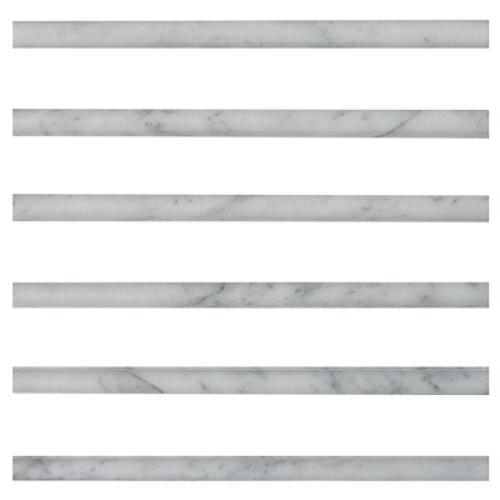 Carrara White Italian Marble Bullnose Pencil Molding Polished