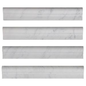 Carrara White Italian Marble Chair Rail Ogee 1 Molding Honed