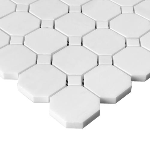 Bianco Dolomite Marble Octagon Mosaic Tile Polished