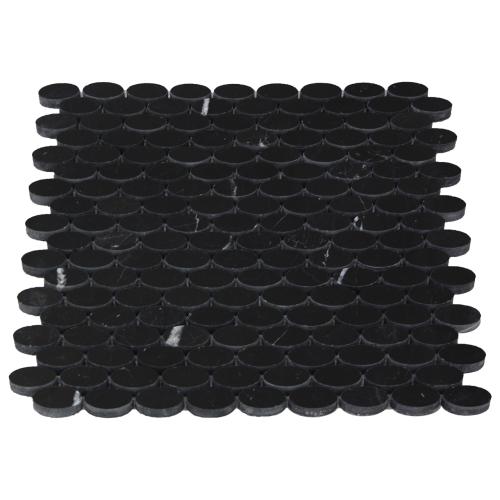 Nero Marquina Black Marble Ellipse Oval Mosaic Tile Polished
