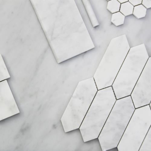 Carrara White Italian Marble Picket Mosaic Tile Polished