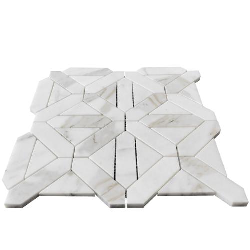 Calacatta Gold Italian Marble Geometrica Mosaic Tile Polished