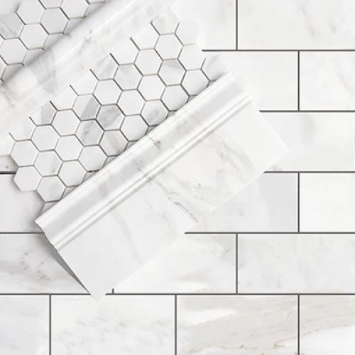 3x6 Calacatta Gold Italian Marble Subway Tile Polished