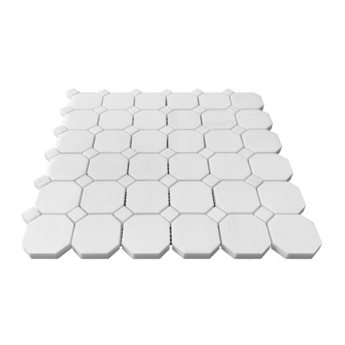 Bianco Dolomite Marble Octagon Mosaic Tile Honed