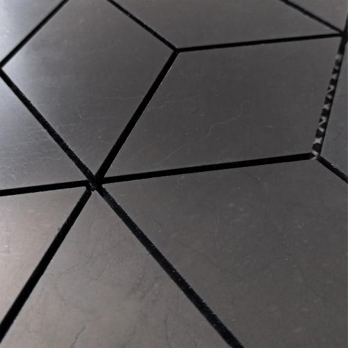 Nero Marquina Black Marble Rhombus 3D Cube Diamond Mosaic Tile Honed