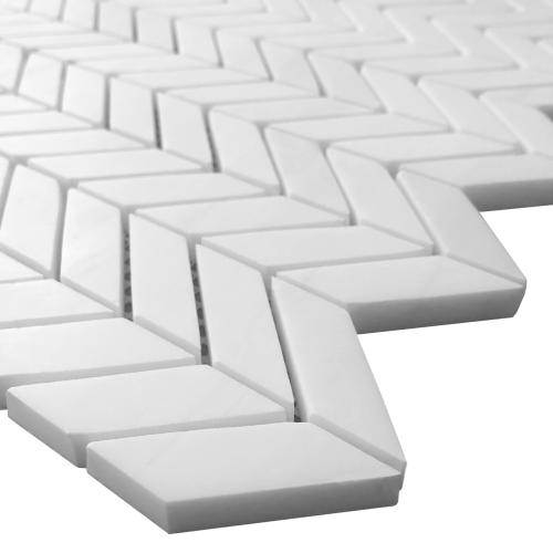 Bianco Dolomite Marble Mini Chevron Mosaic Tile Honed